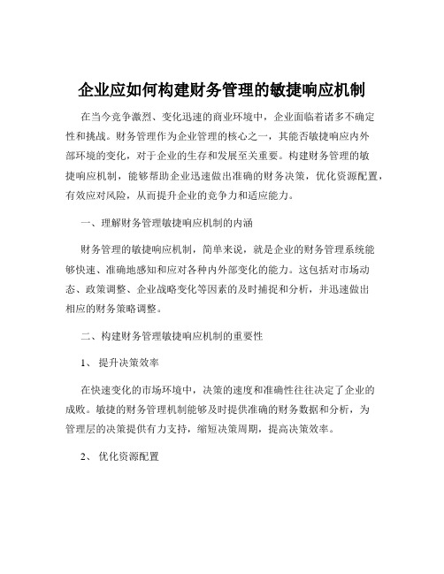 企业应如何构建财务管理的敏捷响应机制