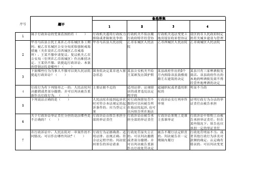 《行政诉讼法》及其实施条例题库