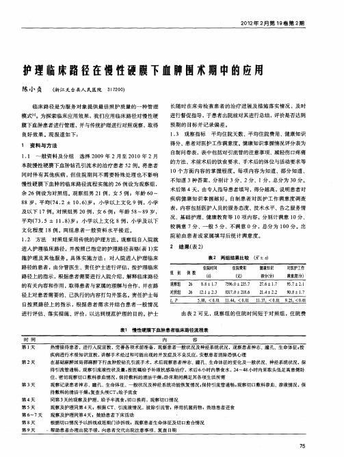 护理临床路径在慢性硬膜下血肿围术期中的应用