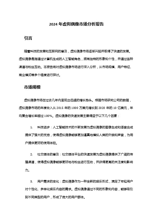 2024年虚拟偶像市场分析报告