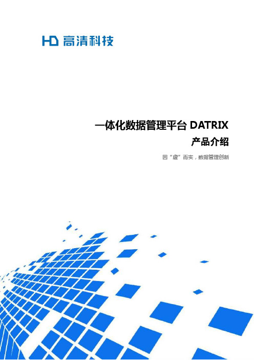 一体化数据管理平台DATRIX产品介绍120515