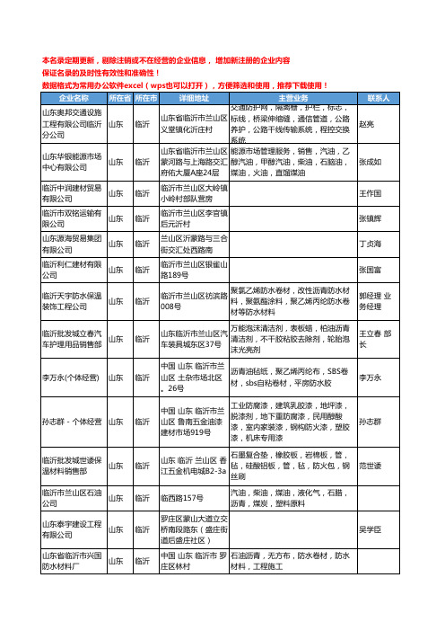 2020新版山东省临沂沥青工商企业公司名录名单黄页联系方式大全44家