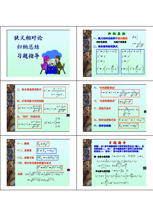 0102狭义相对论总结与例题