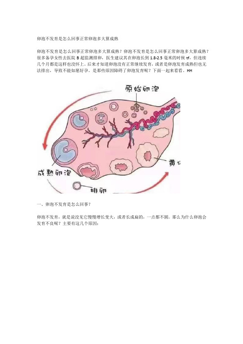 卵泡不发育是怎么回事正常卵泡多大算成熟