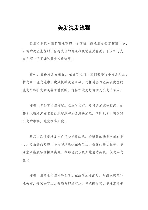 美发洗发流程