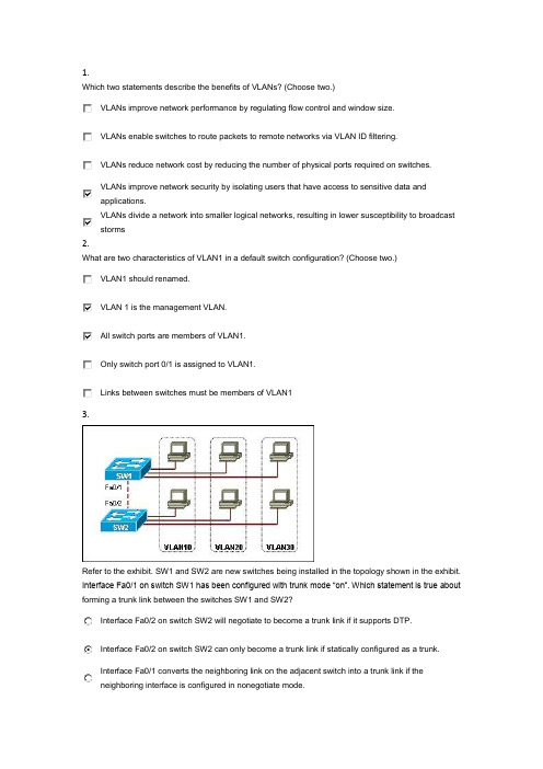 CCNA第三学期英文答案chapter3