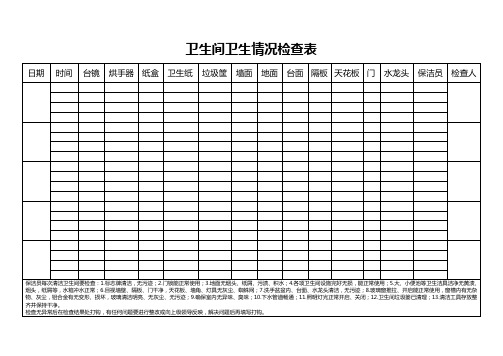 保洁检查表