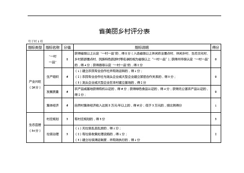 美丽乡村评分表