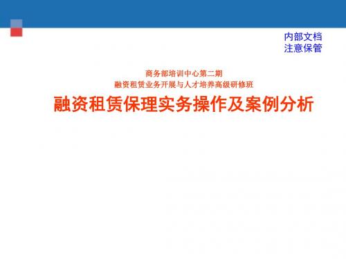 融资租赁保理实务操作和案例分析商务部培训中心