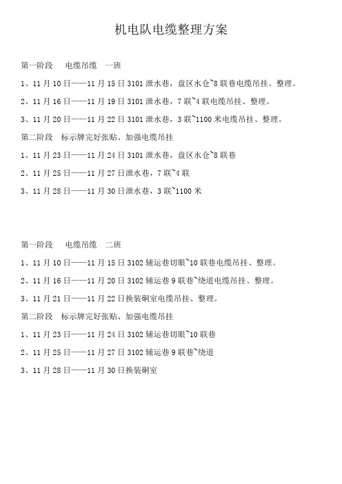 机电队电缆整理方案 (1)