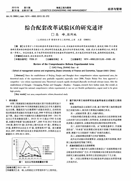 综合配套改革试验区的研究述评