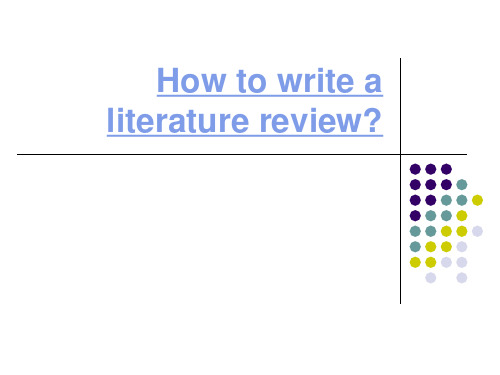 How to write a literature__ review