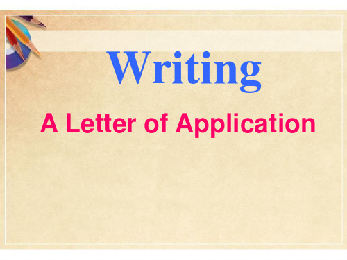 Writing--a letter of application