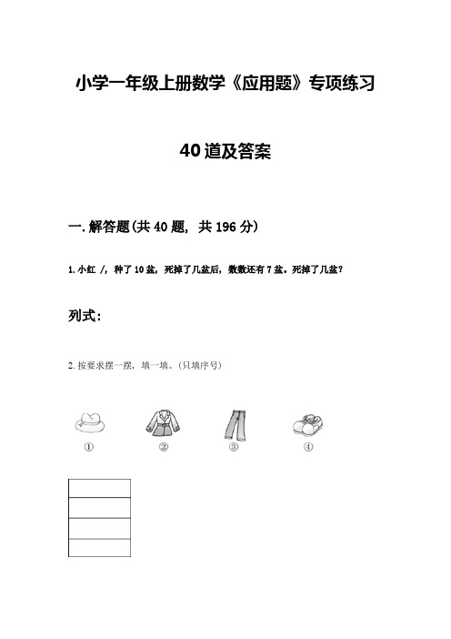 小学一年级上册数学《应用题》专项练习40道附答案