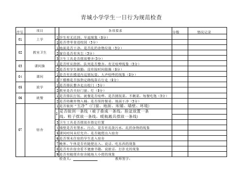 行为规范检查表