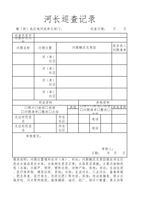 河长巡查记录