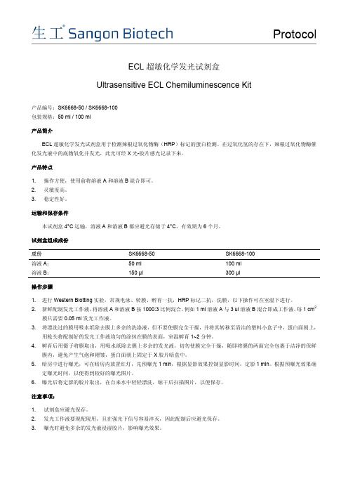 EasyBlot ECL化学发光显色试剂盒