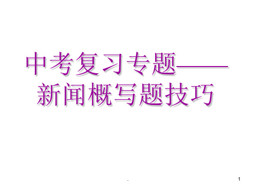 中考复习专题——新闻概括题ppt课件