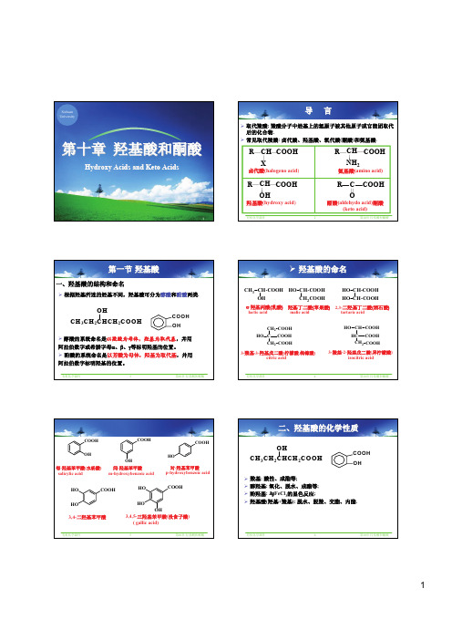 有机化学课件——Chapter 10 羟基酸和酮酸