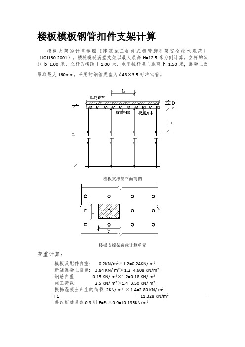 楼板模板钢管扣件支架计算