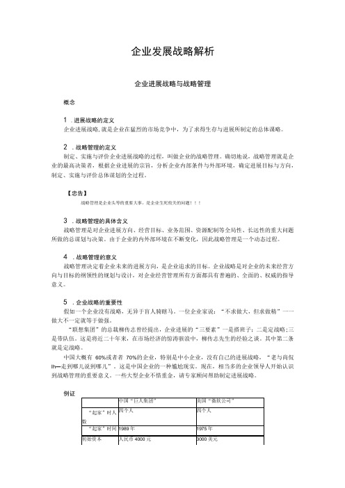 企业发展战略解析