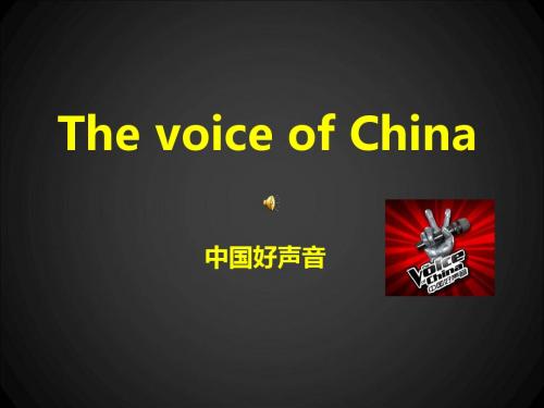 第五组 The voice of China