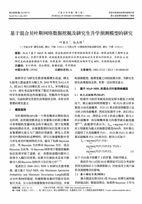 基于混合贝叶斯网络数据挖掘及研究生升学预测模型的研究