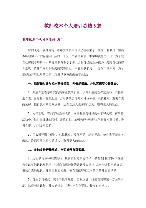 教师校本个人培训总结3篇_2