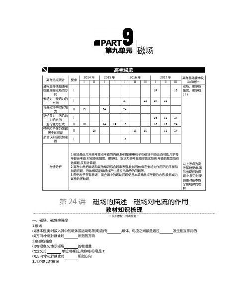 高考物理-全品一轮第9单元磁场听课手册