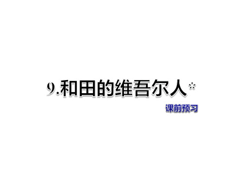 六年级下册语文课件-第9课 和田的维吾尔人 课前预习-人教新课标