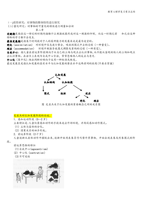 教育心理学复习重点总结