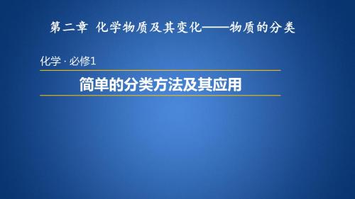 高中化学人教版必修一课件：2.1物质的分类 (共22张PPT)