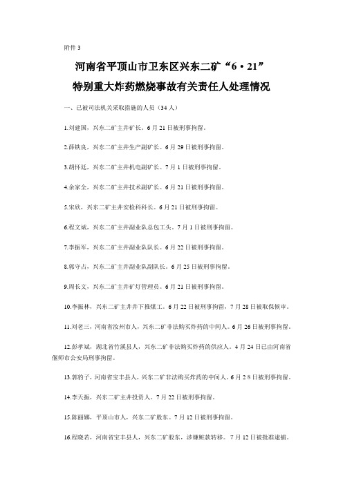 河南平顶山卫东区兴东二矿