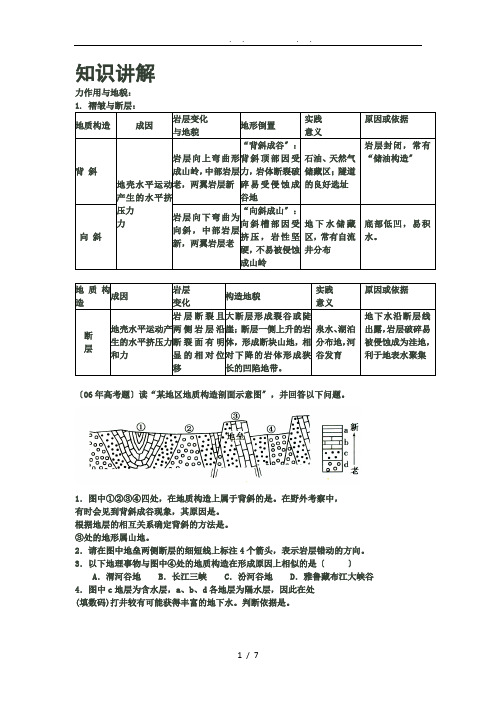 地貌地质练习题