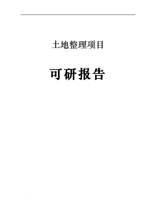 某镇土地整理项目可行性研究报告