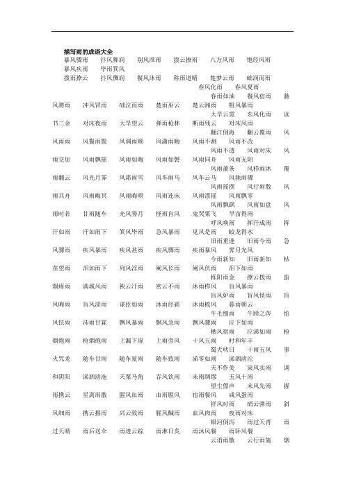 描写雨的成语大全