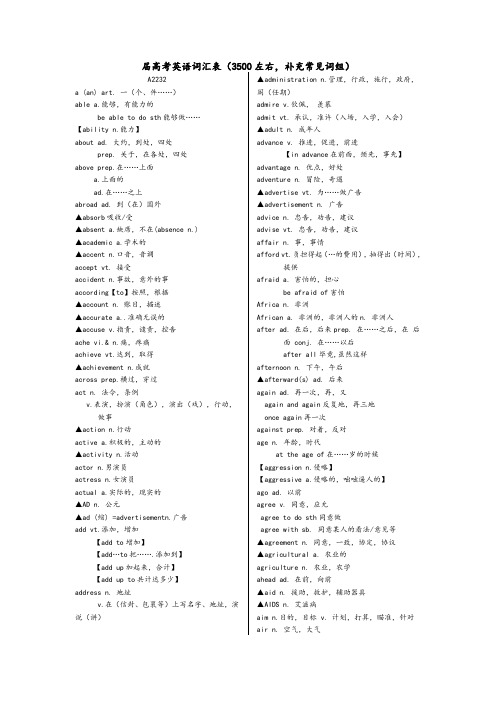 高考3500词汇表格