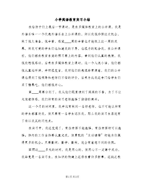 小学英语教育实习小结（2篇）