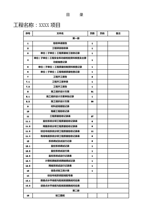 弱电项目竣工资料(定稿版)