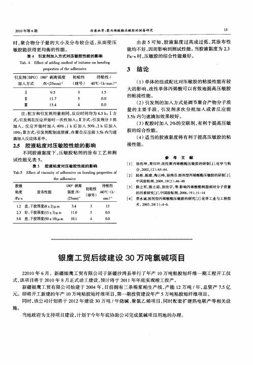 银鹰工贸后续建设30万吨氯碱项目