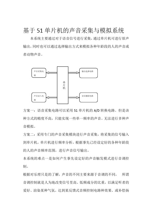 基于51单片机的声音采集与模拟系统