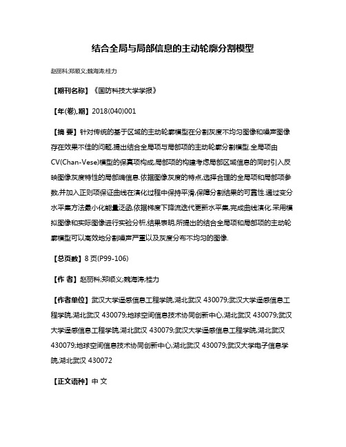 结合全局与局部信息的主动轮廓分割模型