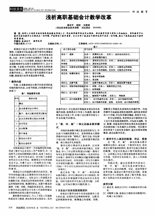 浅析高职基础会计教学改革