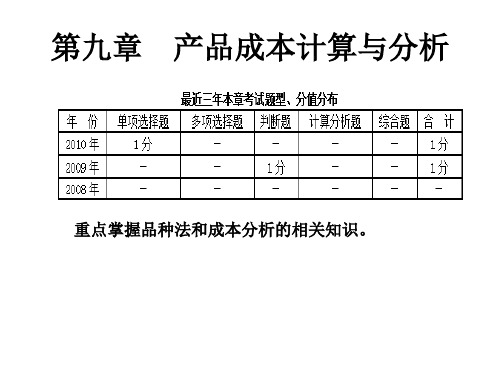 第九章-产品成本计算与分析---会计求学网-江苏会计网校会计