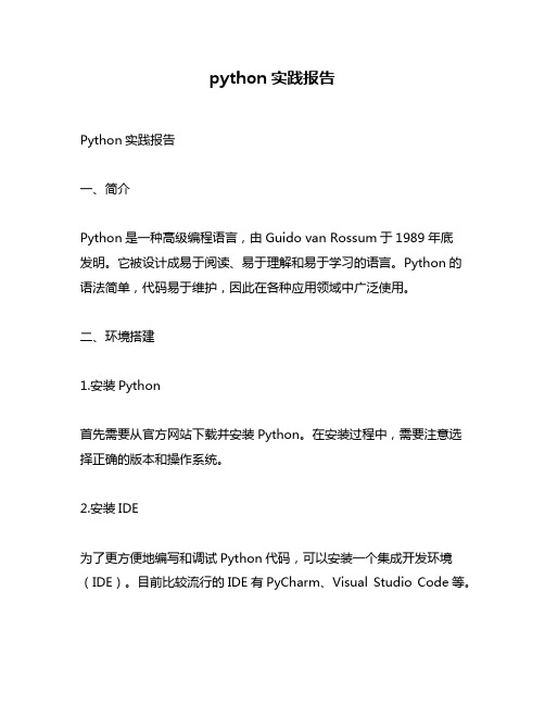 python实践报告