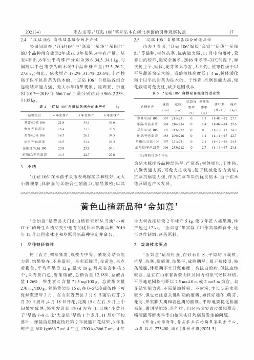 黄色山楂新品种‘金如意’