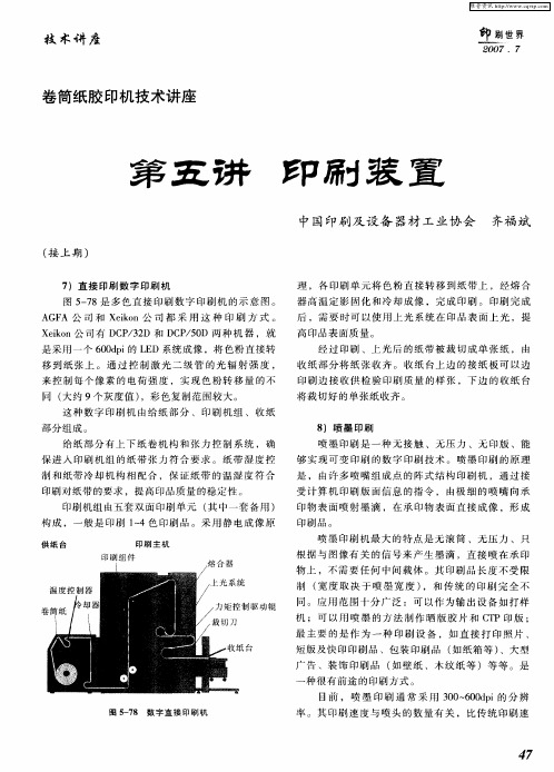 卷筒纸胶印机技术讲座：第五讲 印刷装置