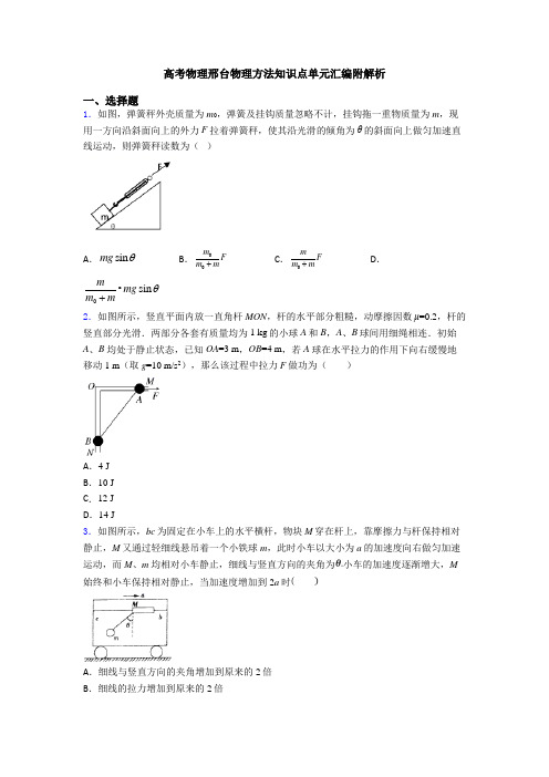 高考物理邢台物理方法知识点单元汇编附解析