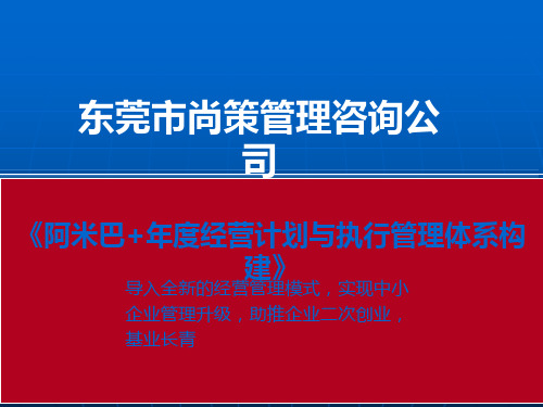 阿米巴与年度经营计划实施方案