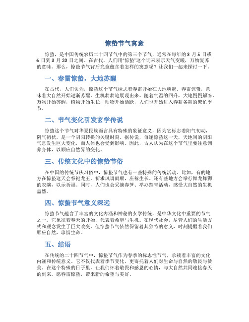 惊蛰节气寓意什么意思